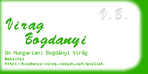 virag bogdanyi business card