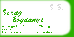 virag bogdanyi business card